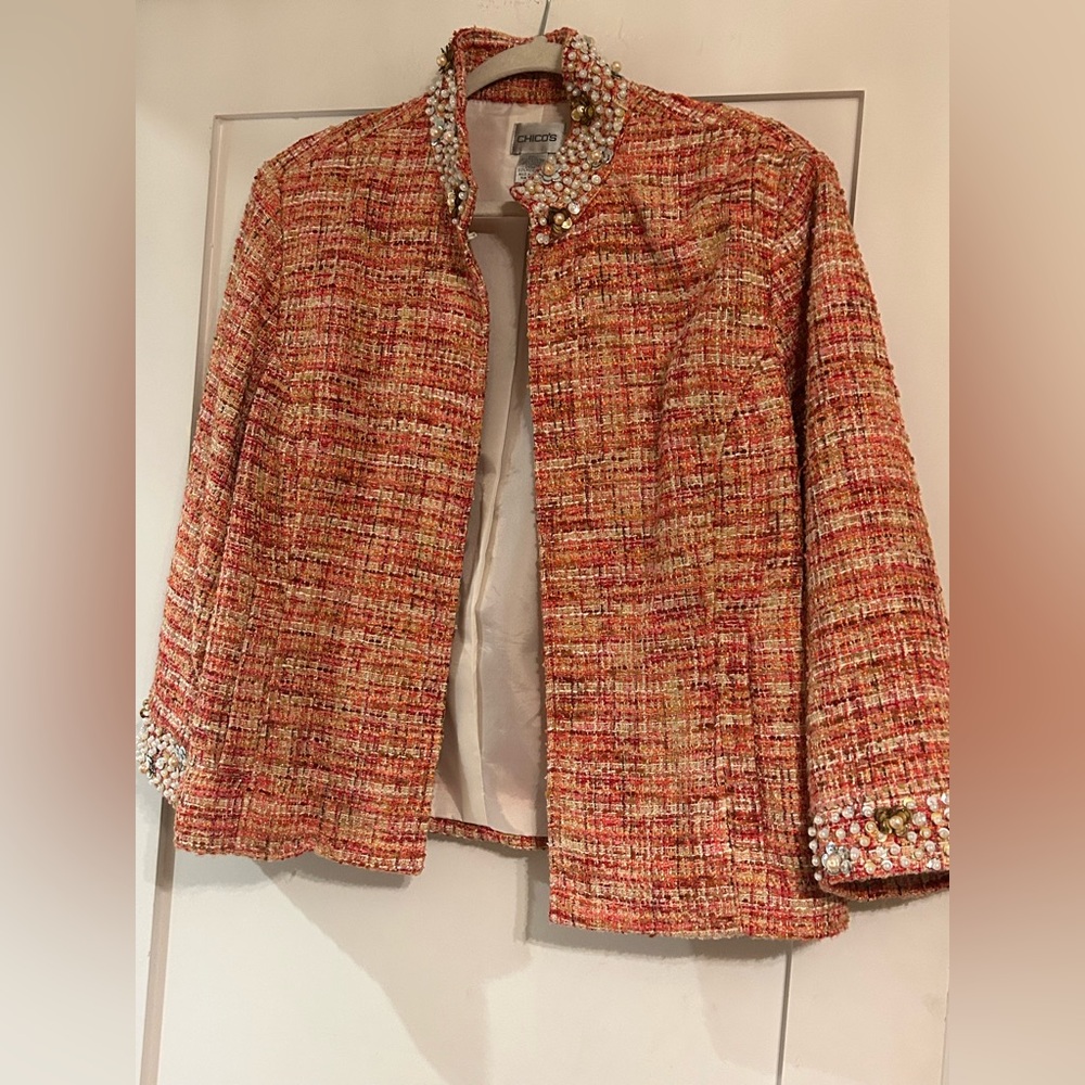 Chico's Multicolor Beaded Jacket - image 1